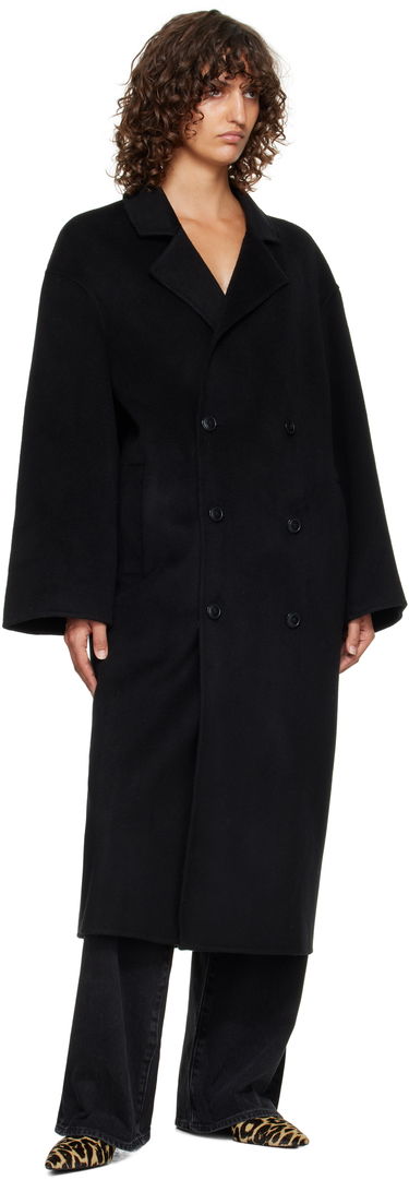 Kabáty Loulou de Saison Loulou de Saison Borneo Wool Drap Coat Čierna | BORNEO LDS, 3