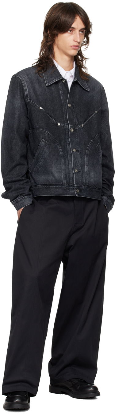 Nohavice sage NATION SAGE NATION Welt Trousers Čierna | S019 WELT TROUSER, 3