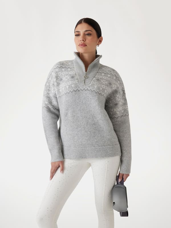 Sveter GUESS Wool Blend Half-Zip Sweater Šedá | W4PR1AZ3LQ0, 0