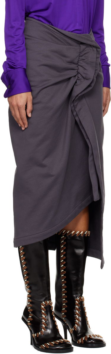 Sukňa Dries Van Noten Dries Van Noten Ruffled Cotton Midi Skirt Šedá | 252-011140-2611, 1