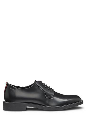 Doplnky BOSS Derby Leather Shoes with Logo Detail Čierna | 50548654, 1