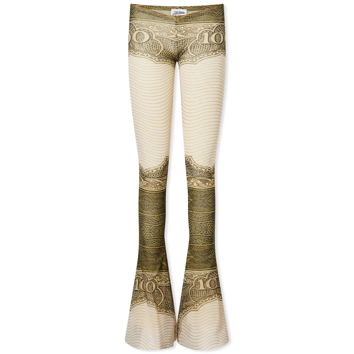 Legíny Jean Paul Gaultier Cartouche Mesh Flared Trousers, Size Large Béžová | 24-25-F-PA094-T515-400300156, 0