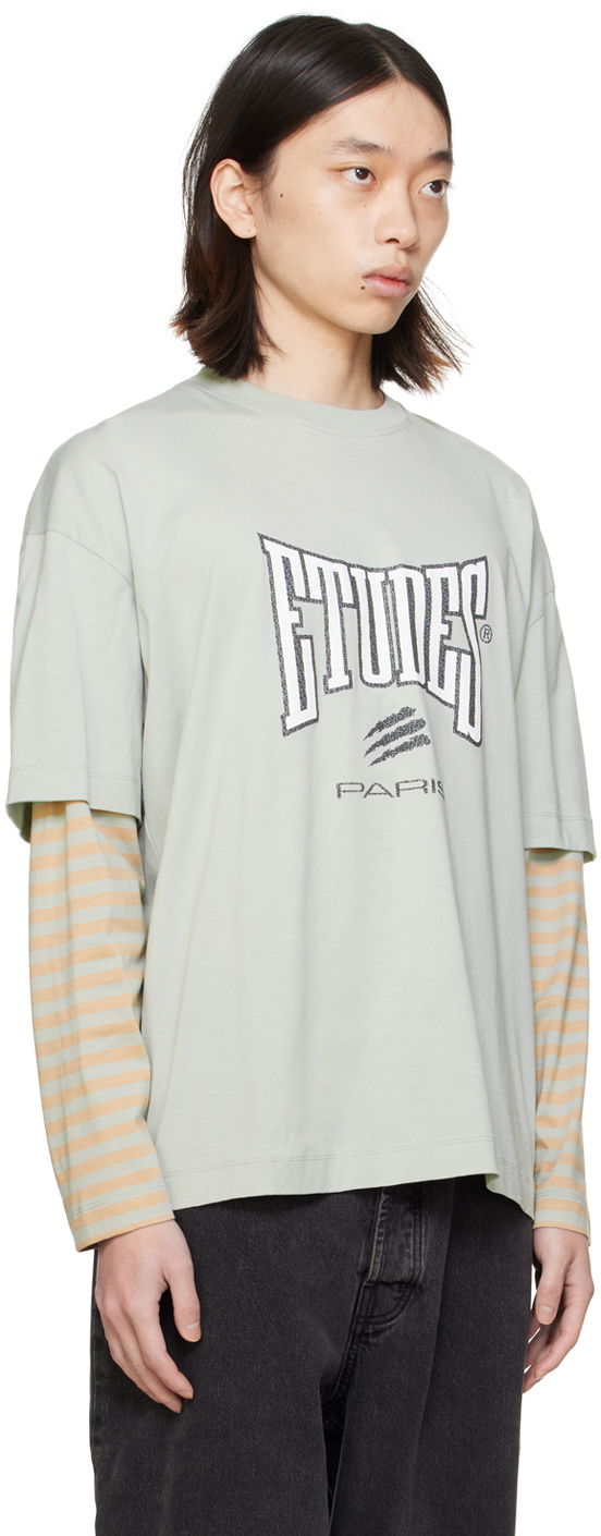 Tričko Études Études Boxing Pigeon Long Sleeve T-Shirt Zelené | E24MM182A00741, 1