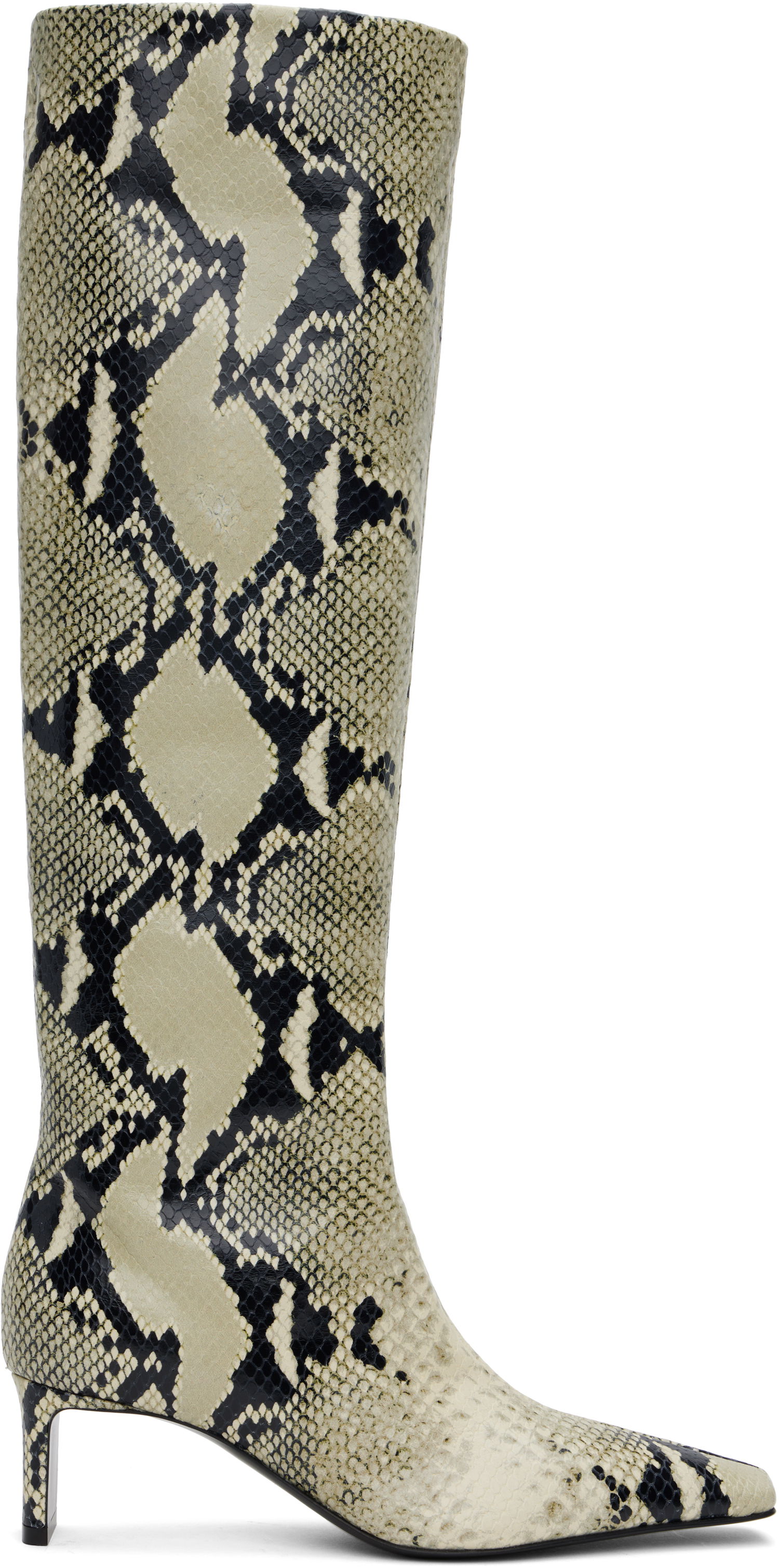 Tenisky a topánky Khaite Snakeskin Patterned Knee-High Boots Béžová | F1099-803, 0