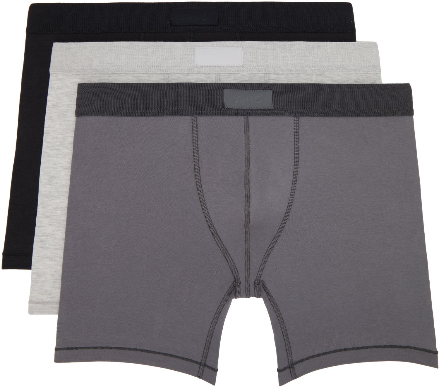Boxerky SKIMS SKIMS Cotton 5 Boxer Briefs - Three-Pack Šedá | BO-BBR-5635M-HEATHER MULTI, 0