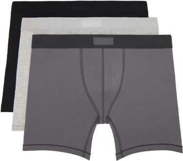 Boxerky SKIMS SKIMS Cotton 5 Boxer Briefs - Three-Pack Šedá | BO-BBR-5635M-HEATHER MULTI, 0