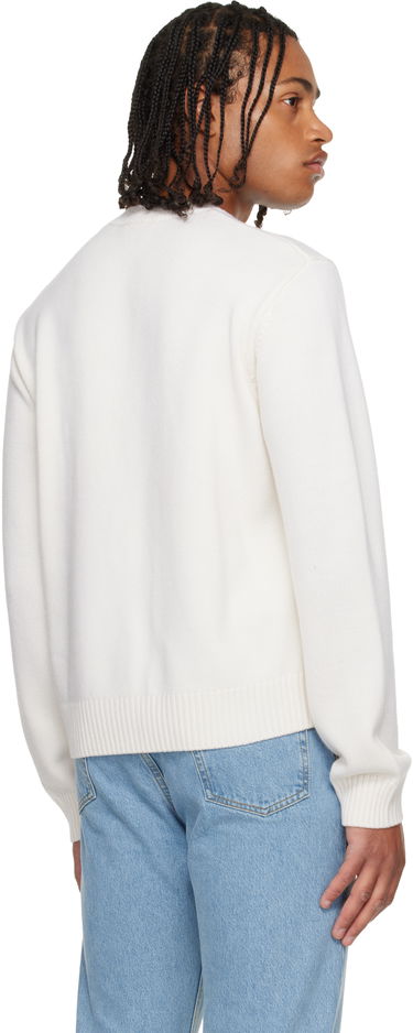 Sveter Casablanca Casablanca Emblem Merino Knit Crew Neck Sweater Biela | M-AW25-KW-1105-01, 2