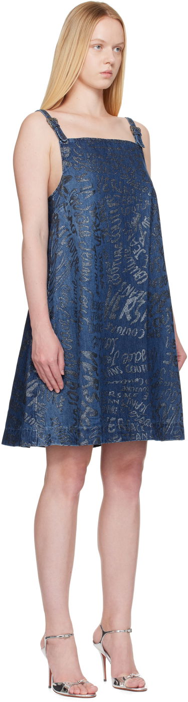 Šaty Versace Versace Jeans Couture Glitter Finish Denim Mini Dress Modrá | E78HAO95G_EDS025LF1, 1