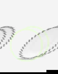 Set of 2 Porcelain Soup Plates With Green Floral Print