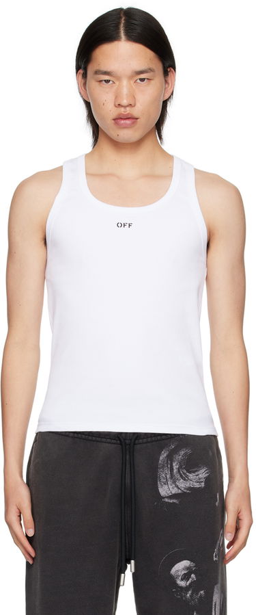 Tielko Off-White White Off Stamp Rib Tank Top Biela | OMUY006C99JER0010110, 0