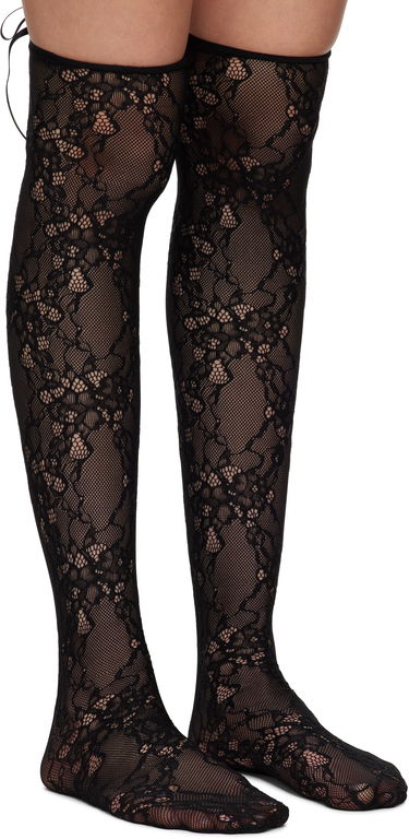 Ponožky Ambush AMBUSH Lace Ribbon Thigh-High Socks Čierna | 12115422, 3