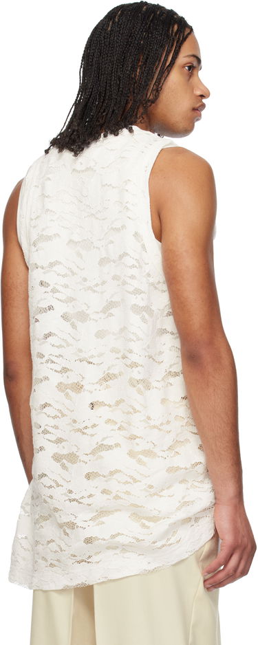 Tielko Comme des Garçons Homme Plus Raschel Lace Tank Top Biela | PO-T039-051, 2