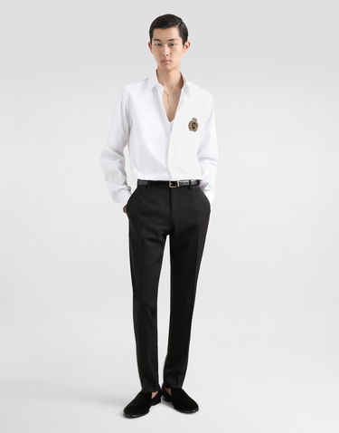 Košeľa Dolce & Gabbana Cotton Shirt With Patch Biela | G5ML1ZGI757W0800, 1