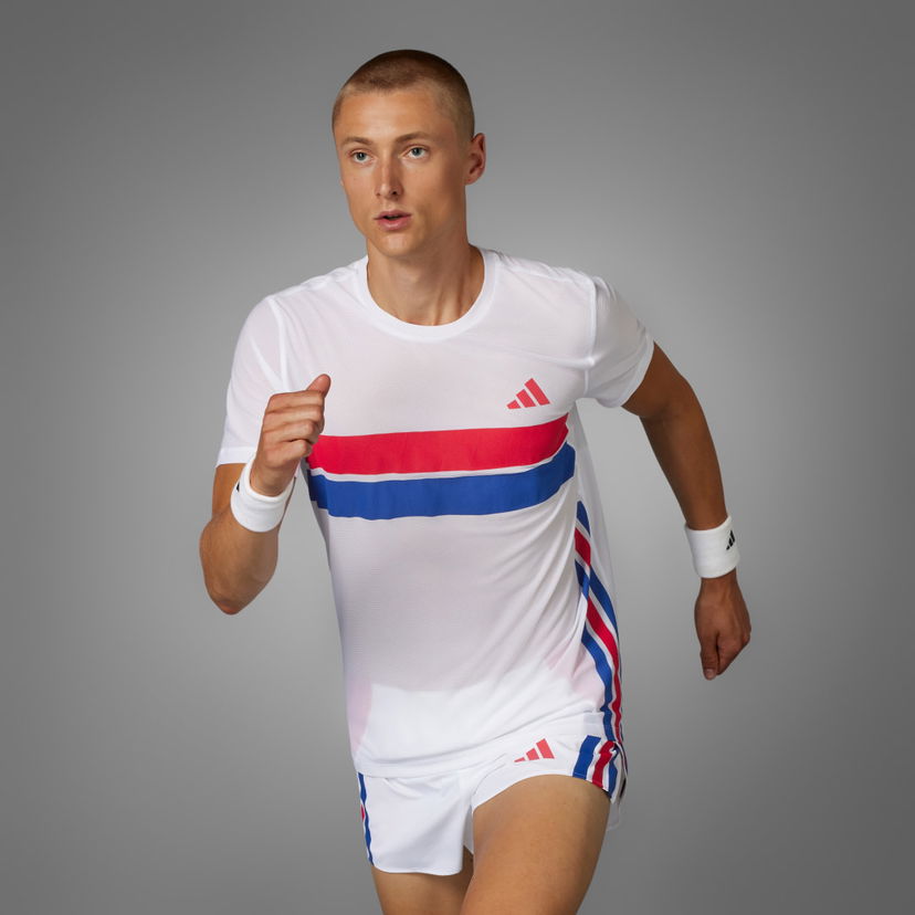 Tričko adidas Performance Adizero Retro Running T-Shirt Biela | JD7315