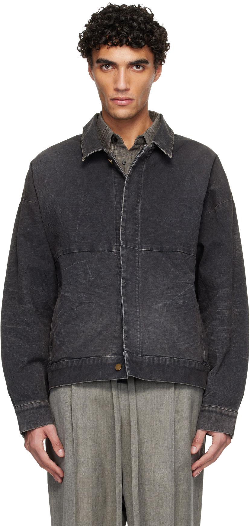 Bunda Fear of God Washed Canvas Utility Jacket Čierna | FG25FW42-423CNV-20