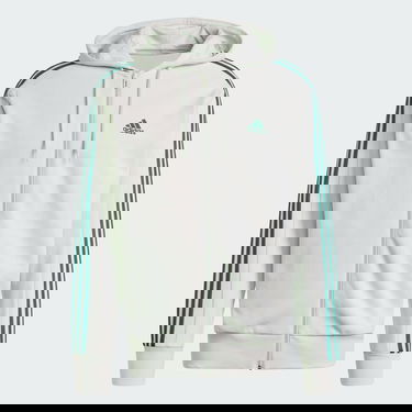 Mikina adidas Performance Essentials French Terry 3-Stripes Full-Zip Biela | IX0174, 3