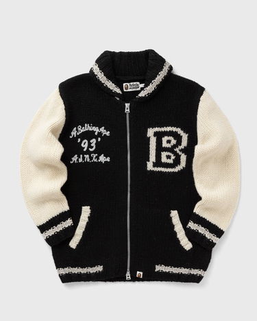 Bomber bunda BAPE COWICHAN CARDIGAN Čierna | 001KNK801002MBLK, 0