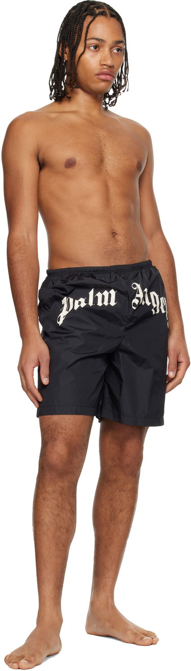 Plavky Palm Angels Curved Logo Swim Shorts Čierna | PMFD018C99FAB0011003, 3