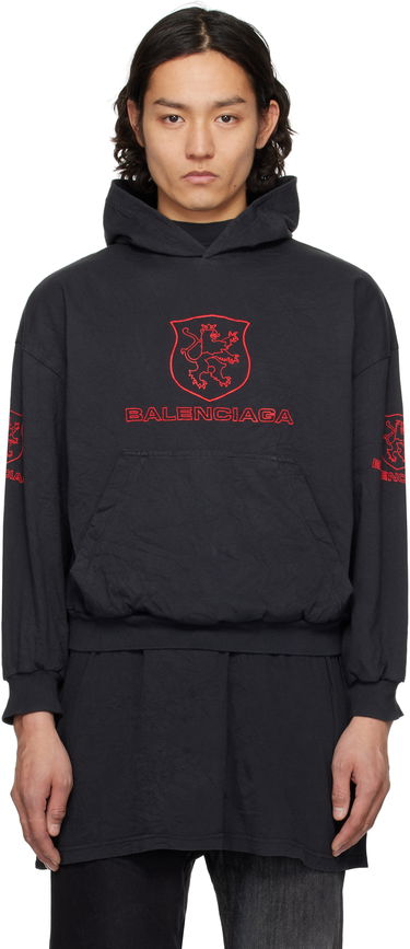 Mikina Balenciaga Lion Club Lined Hoodie Čierna | 807999TRVR9, 0