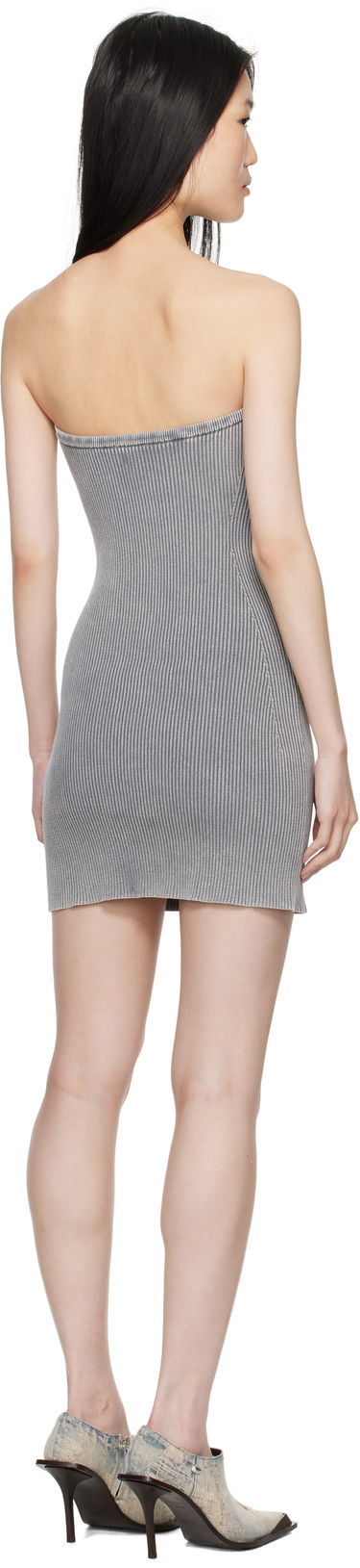 Šaty Diesel Ribbed Cutout Mini Dress Šedá | A16282 0DBDI, 2