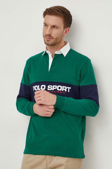Polo tričko Polo by Ralph Lauren Long Sleeve Colorblock Rugby Shirt Zelené | 710938458, 0