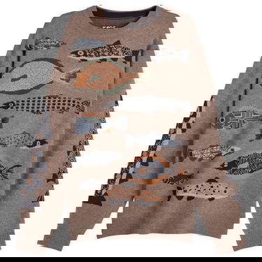 Sveter KAVU Highline Knitted Jumper with Fish Print Hnedá | 5134-2662, 0