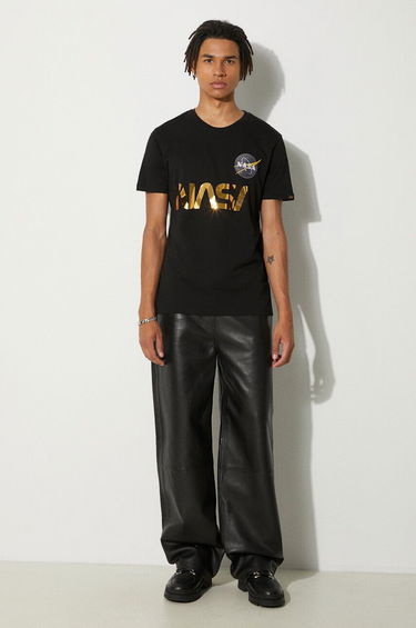 Tričko Alpha Industries NASA Reflective T-Shirt With Print Čierna | 178501.365, 1