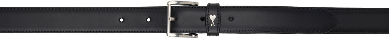 Opasok AMI AMI Paris Leather Belt Čierna | UBL029.AL0104, 0