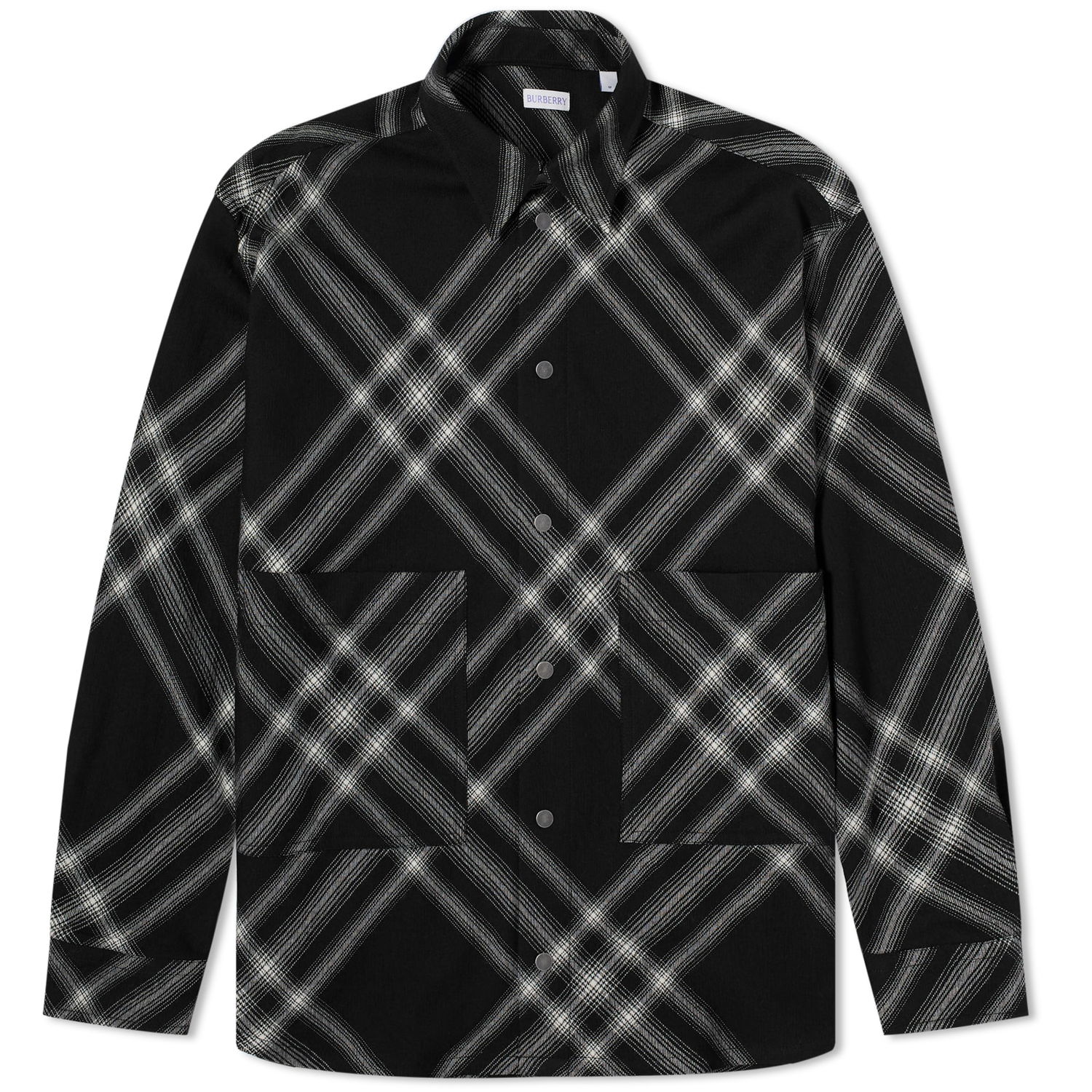 Košeľa Burberry Monochrome Check Wool Overshirt Čierna | 8082423-B6420, 0