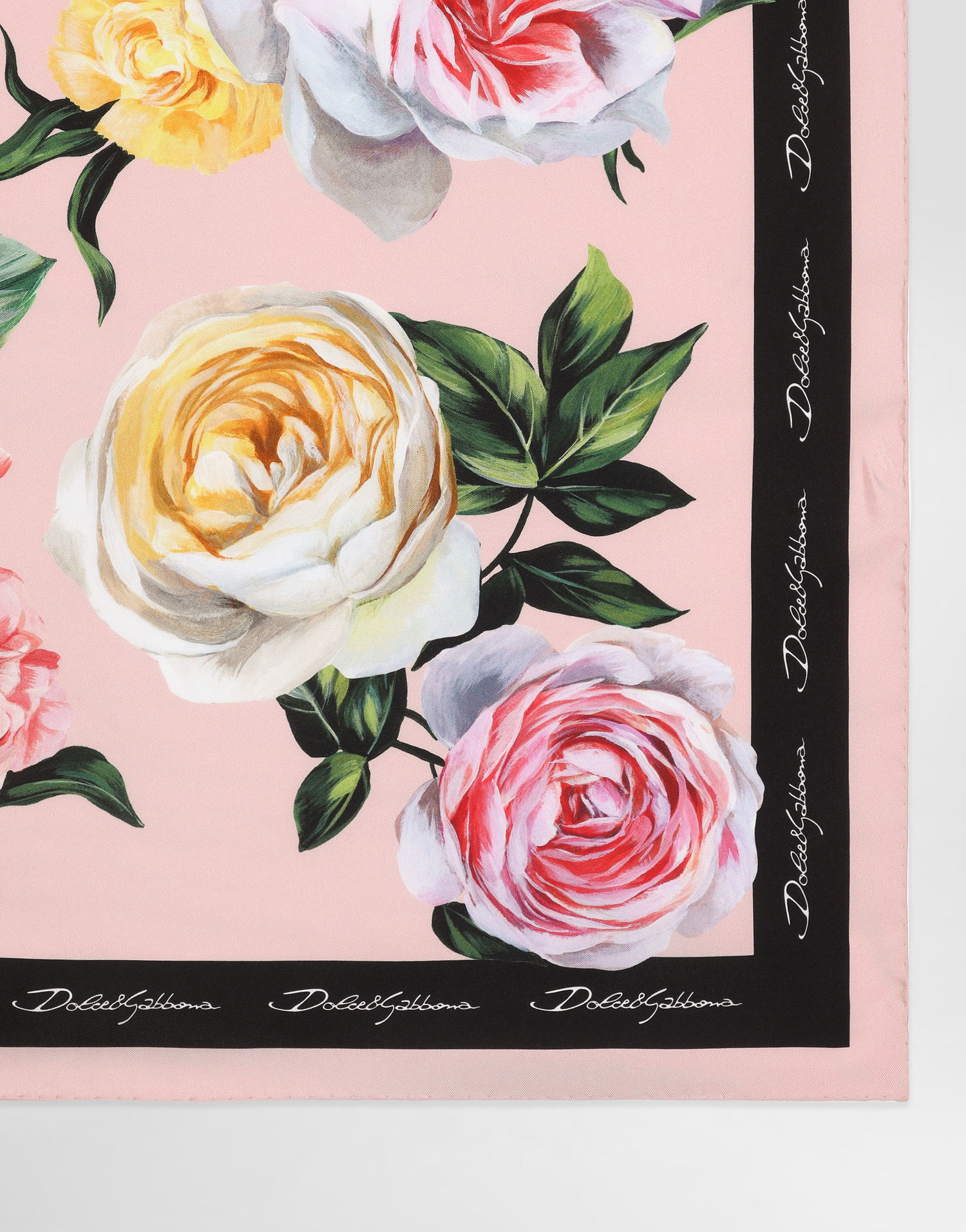 Šál Dolce & Gabbana Dolce & Gabbana Rose and Peony Print Silk Twill Square Scarf (70x70) Ružová | FN092RGDCUIHF5IY, 1