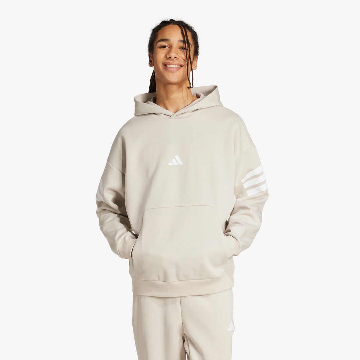 Mikina adidas Originals Men's Fleece Hoodie Béžová | JW7099, 1