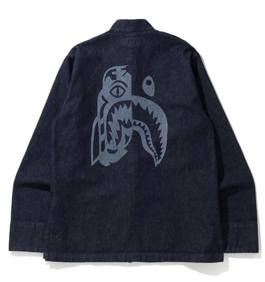 Bunda BAPE Indigo Tiger Shark China Jacket Navy | 001LJG201013X, 0