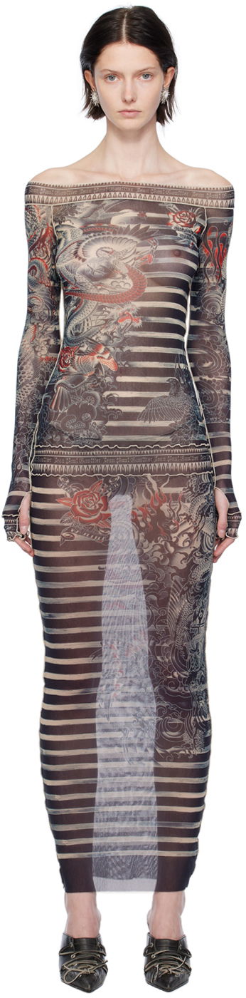 Šaty Jean Paul Gaultier Mariniere Print Maxi Dress Čierna | 23/15-F-RO071-T537-595031, 0