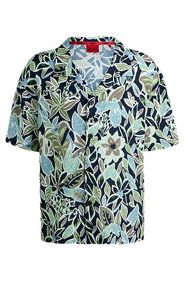 Košeľa BOSS Relaxed Fit Floral Print Beach Shirt Navy | 50540065, 0