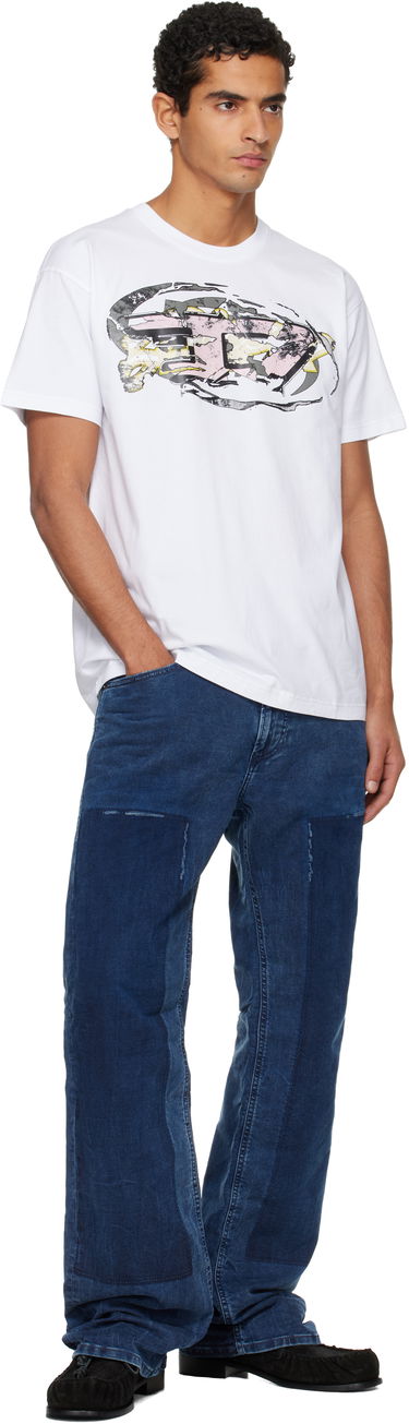 Tričko Diesel Short-Sleeve Crewneck Graphic Print T-shirt Biela | A19571-0PLAT-100, 3