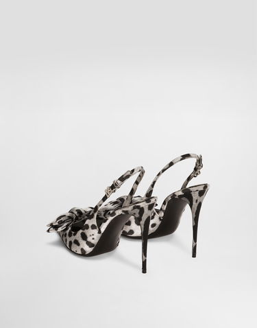 Tenisky a topánky Dolce & Gabbana Leopard-Print Satin Slingbacks with Bow Detail Rôznofarebný | CG0844A6Q83HI13N, 2
