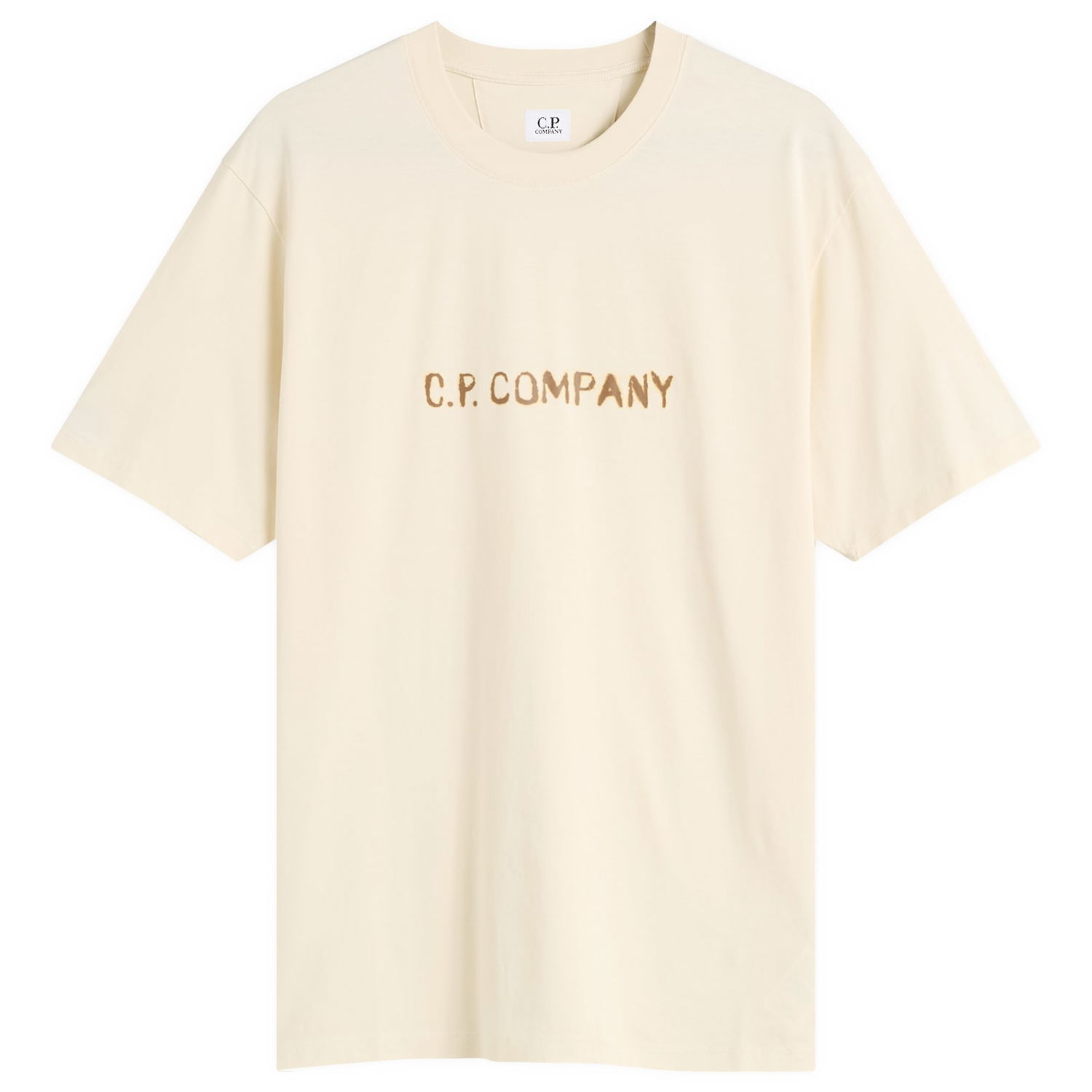 Tričko C.P. Company Text Logo T-Shirt Béžová | 19CMTS108A-006586W-402, 0