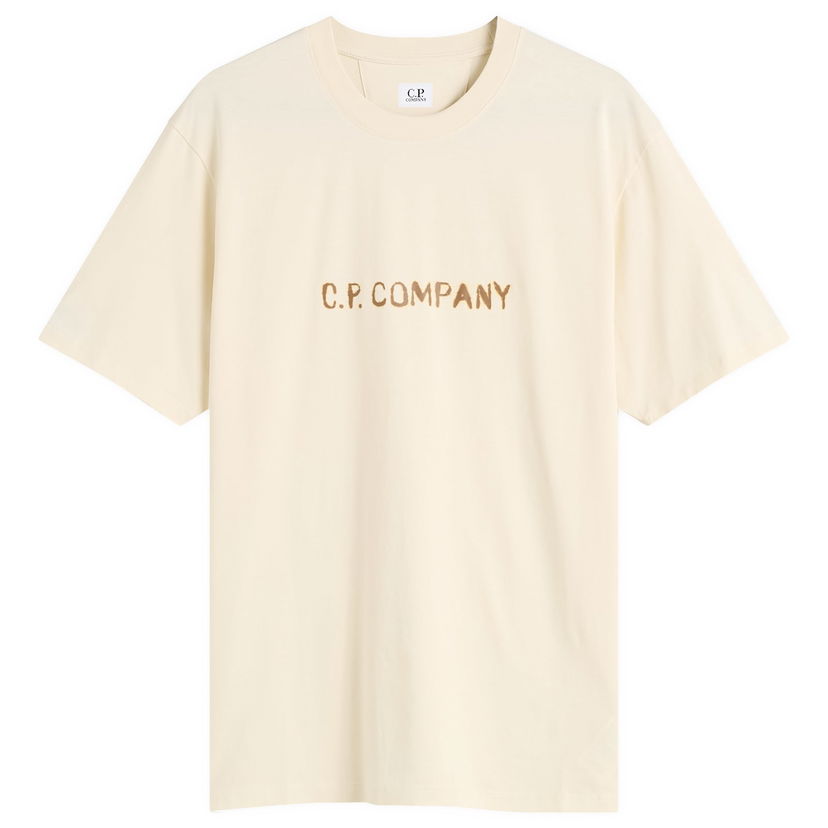 Tričko C.P. Company Text Logo T-Shirt Béžová | 19CMTS108A-006586W-402