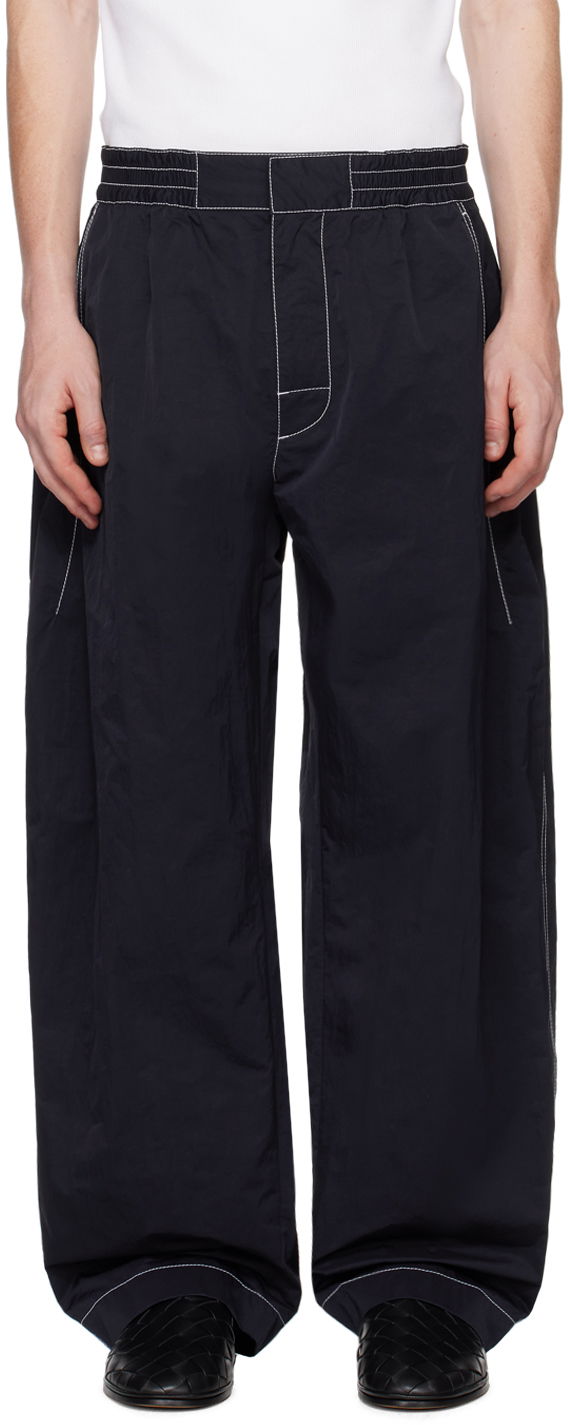 Nohavice Bottega Veneta Topstitched Sweatpants Čierna | 768000VF4K0, 0