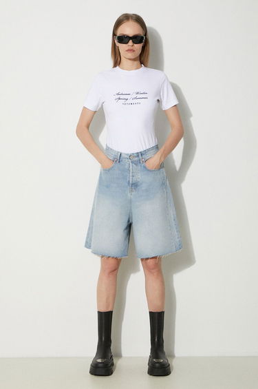 Tričko VETEMENTS VETEMENTS 4 Seasons Embroidered Logo Fitted T-Shirt Biela | WE64TR620W, 1