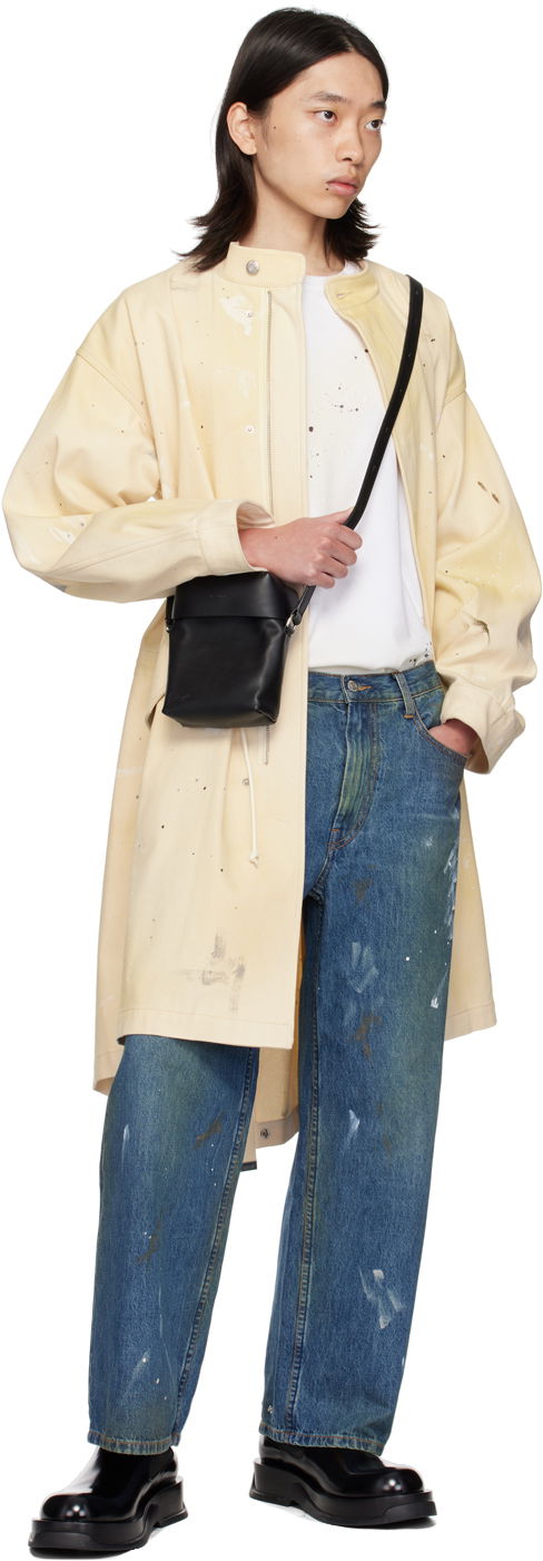 Painted Denim Long Coat