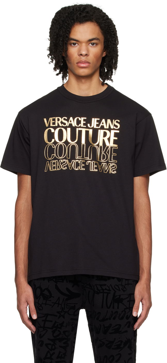 Tričko Versace Bonded T-Shirt Čierna | E76GAHT10_ECJ00T, 0