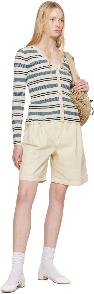 Sveter MAISON KITSUNÉ Maison Kitsuné Fine Rib Striped Cardigan Rôznofarebný | OW00505KT1122, 3