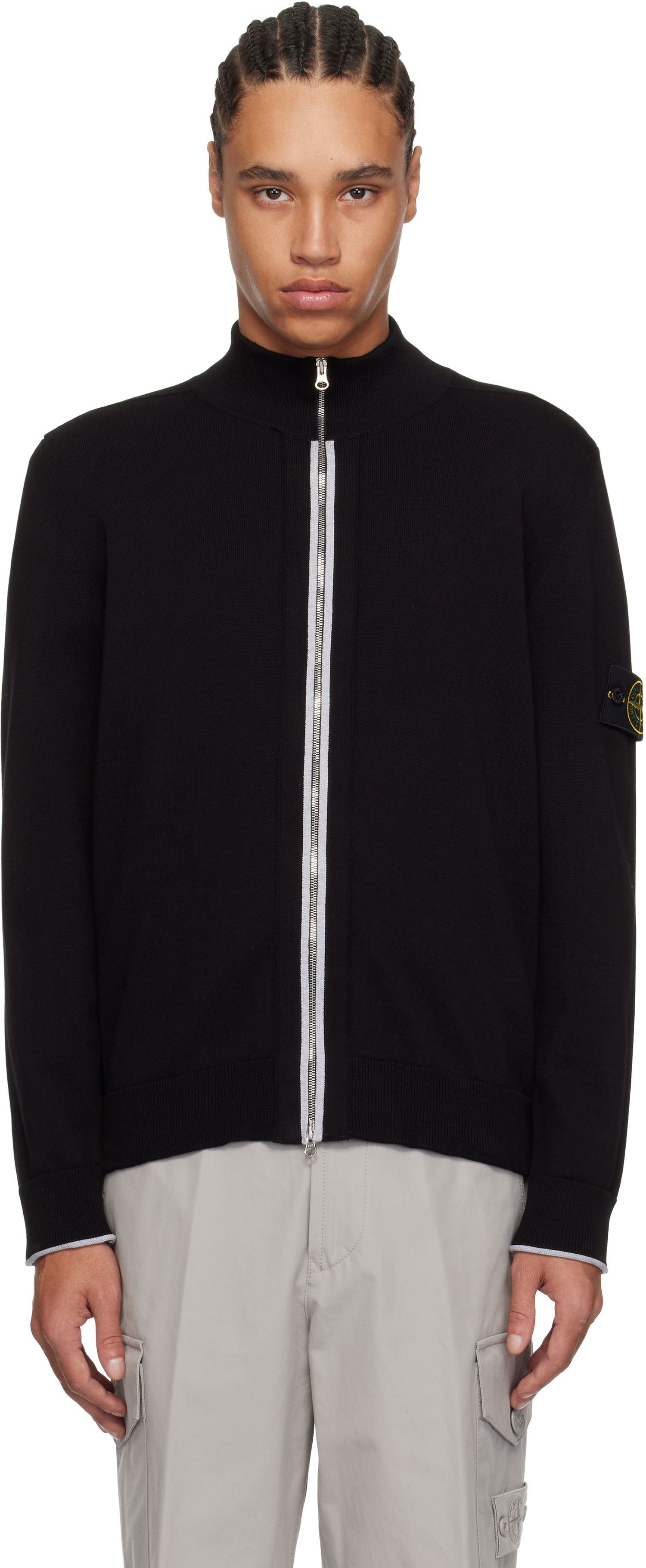 Sveter Stone Island Stone Island Organic Cotton Zip Cardigan Čierna | K1S15 5100018 S00B1, 0