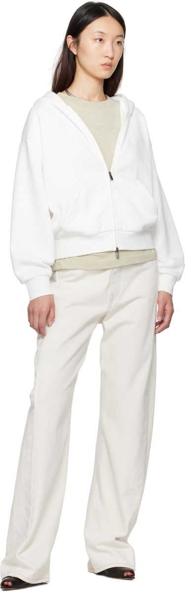 Mikina Fear of God Fear of God ESSENTIALS Classic Fit Zip-Up Hoodie Biela | 192SP255094FW, 3