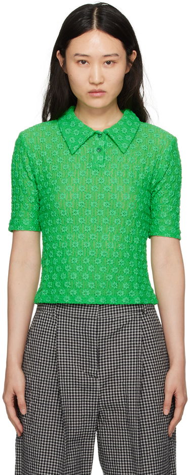 Polo tričko YMC Floral Polo Zelené | Q2WAP, 0