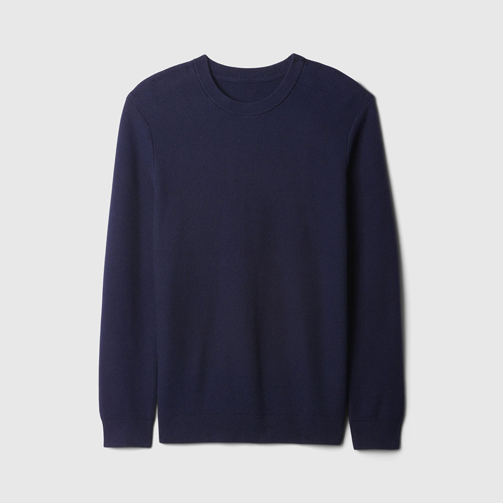 Sweater Crew Texture Navy Uniform L