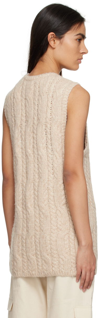 Sveter TOTEME TOTEME Crewneck Knit Vest Béžová | 232-5166-312, 2
