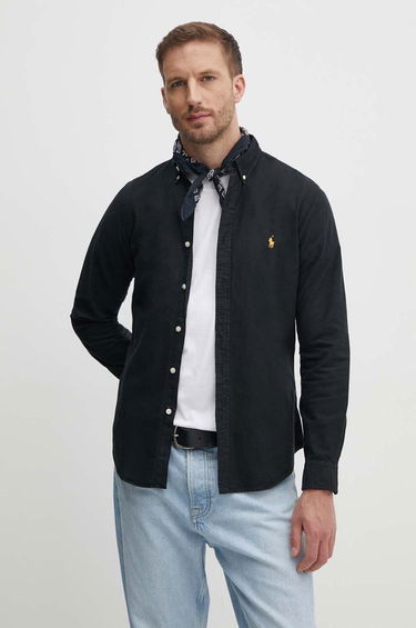 Košeľa Polo by Ralph Lauren Slim Fit Button-Down Collar Shirt Čierna | 710767828, 0