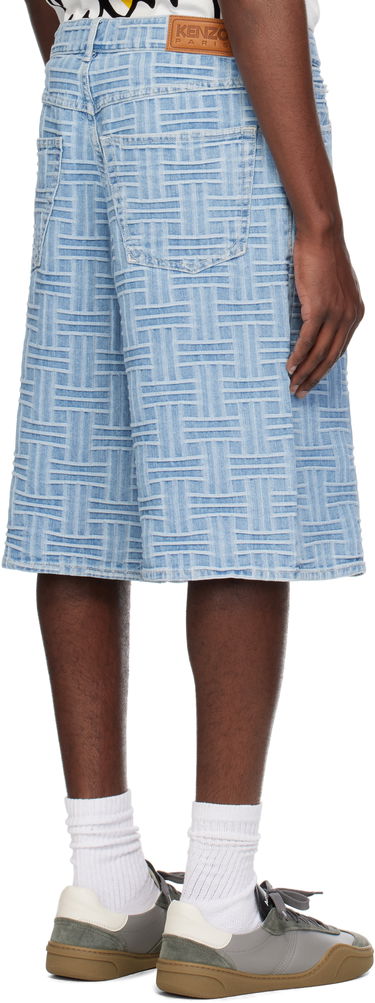 Šortky KENZO Kenzo Paris 'KENZO Weave' Straight Denim Shorts Modrá | FF55DS3396J4, 2